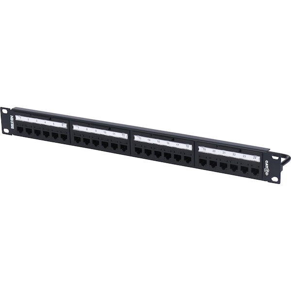 Belden 24-PORT PATCH PANEL, 1U, CAT6+, LOADED, BLACK, REVCONNECT RV6PPF1U24BK - main
